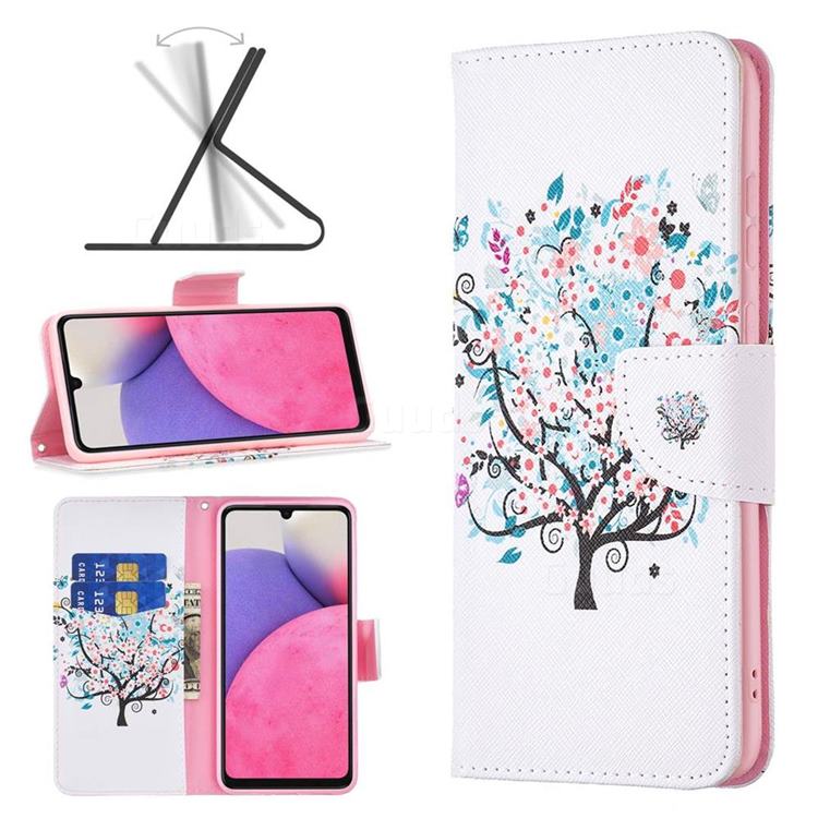 Colorful Tree Leather Wallet Case for Samsung Galaxy A33 5G