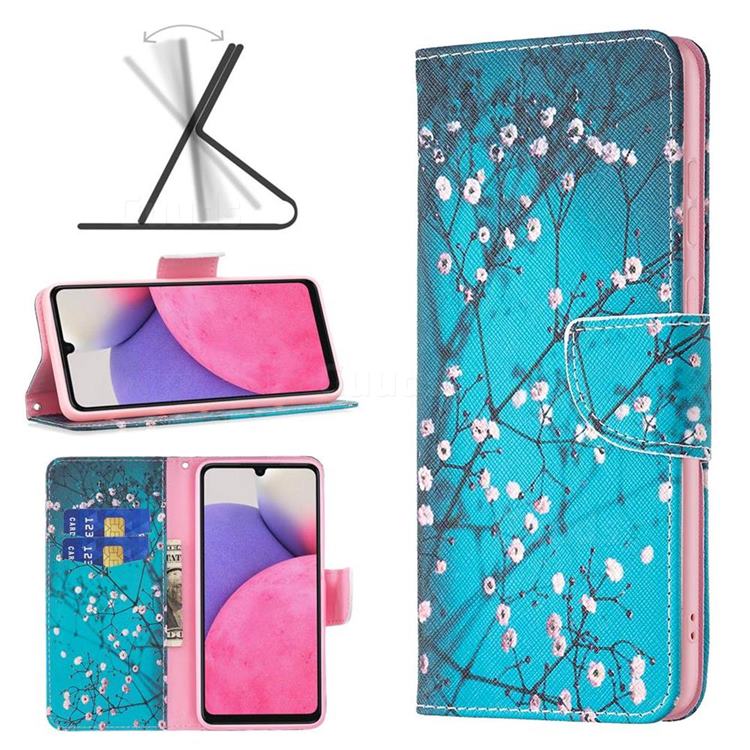 Blue Plum Leather Wallet Case for Samsung Galaxy A33 5G