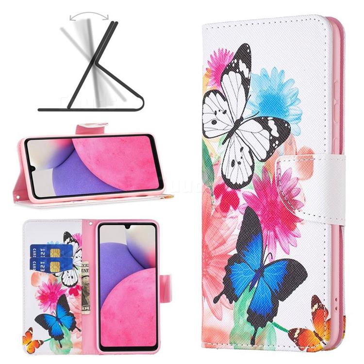 Vivid Flying Butterflies Leather Wallet Case for Samsung Galaxy A33 5G