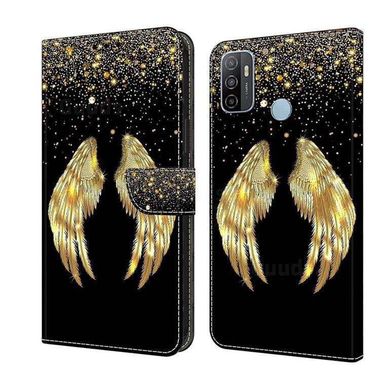 Golden Angel Wings Crystal PU Leather Protective Wallet Case Cover for Samsung Galaxy A33 5G