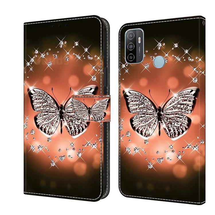 Crystal Butterfly Crystal PU Leather Protective Wallet Case Cover for Samsung Galaxy A33 5G