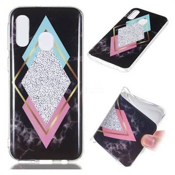 Black Diamond Soft TPU Marble Pattern Phone Case for Samsung Galaxy A40