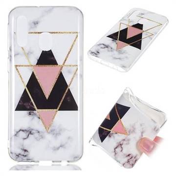 Inverted Triangle Black Soft TPU Marble Pattern Phone Case for Samsung Galaxy A40