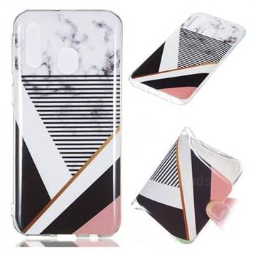 Pinstripe Soft TPU Marble Pattern Phone Case for Samsung Galaxy A40