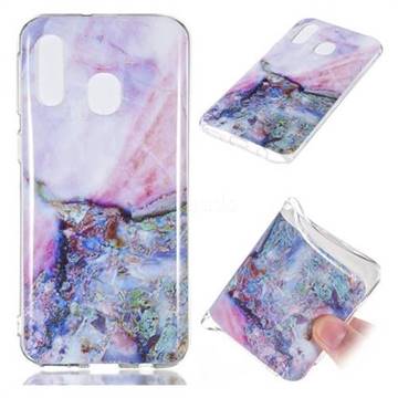 Purple Amber Soft TPU Marble Pattern Phone Case for Samsung Galaxy A40