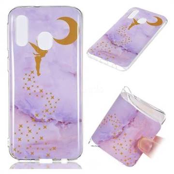 Elf Purple Soft TPU Marble Pattern Phone Case for Samsung Galaxy A40