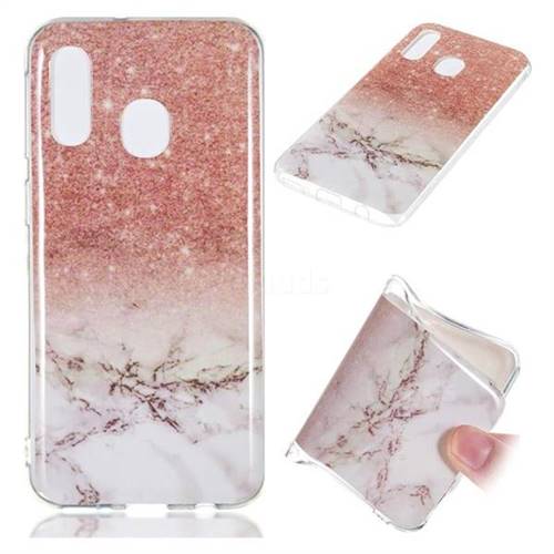 Glittering Rose Gold Soft TPU Marble Pattern Case for Samsung Galaxy A40