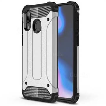 King Kong Armor Premium Shockproof Dual Layer Rugged Hard Cover for Samsung Galaxy A40 - White