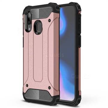 King Kong Armor Premium Shockproof Dual Layer Rugged Hard Cover for Samsung Galaxy A40 - Rose Gold