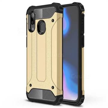 King Kong Armor Premium Shockproof Dual Layer Rugged Hard Cover for Samsung Galaxy A40 - Champagne Gold