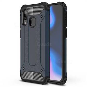 King Kong Armor Premium Shockproof Dual Layer Rugged Hard Cover for Samsung Galaxy A40 - Navy