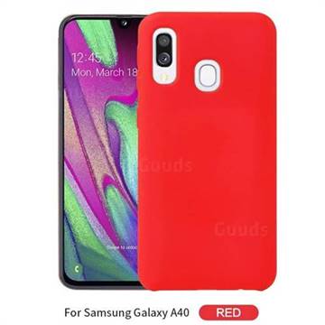 Howmak Slim Liquid Silicone Rubber Shockproof Phone Case Cover for Samsung Galaxy A40 - Red