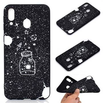 Travel The Universe Chalk Drawing Matte Black TPU Phone Cover for Samsung Galaxy A40