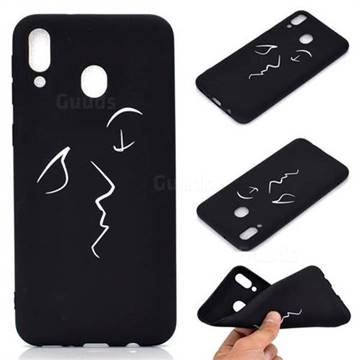 Smiley Chalk Drawing Matte Black TPU Phone Cover for Samsung Galaxy A40