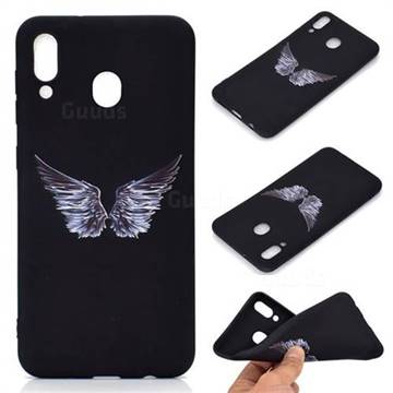 Wings Chalk Drawing Matte Black TPU Phone Cover for Samsung Galaxy A40