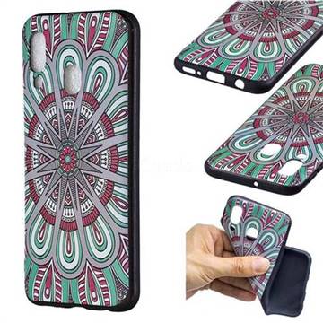 Mandala 3D Embossed Relief Black Soft Back Cover for Samsung Galaxy A40