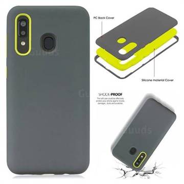 Matte PC + Silicone Shockproof Phone Back Cover Case for Samsung Galaxy A40 - Gray