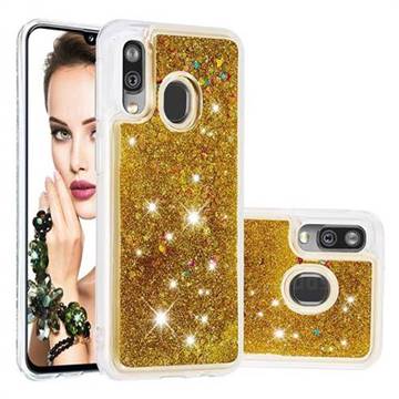 Dynamic Liquid Glitter Quicksand Sequins TPU Phone Case for Samsung Galaxy A40 - Golden