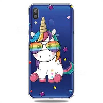 Glasses Unicorn Clear Varnish Soft Phone Back Cover for Samsung Galaxy A40