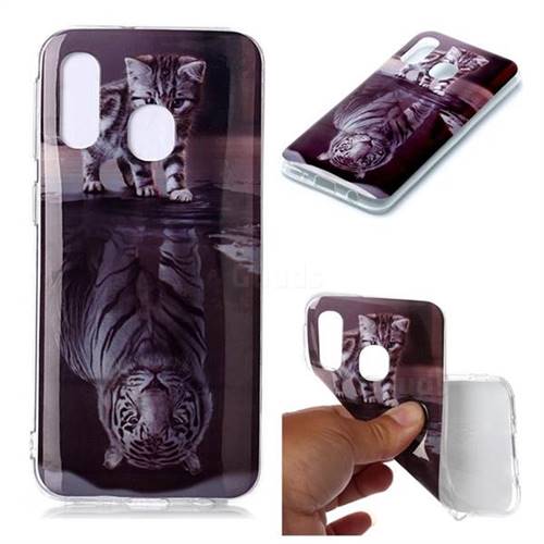 Cat and Tiger Soft TPU Cell Phone Back Cover for Samsung Galaxy A40