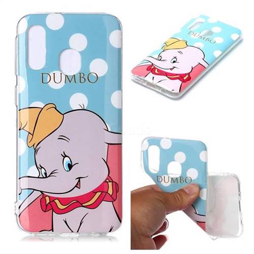 Dumbo Elephant Soft TPU Cell Phone Back Cover for Samsung Galaxy A40