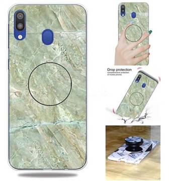 Light Green Marble Pop Stand Holder Varnish Phone Cover for Samsung Galaxy A40