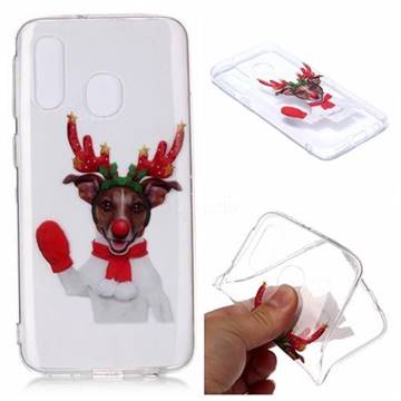 Red Gloves Elk Super Clear Soft TPU Back Cover for Samsung Galaxy A40