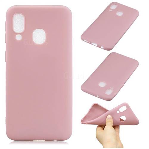 Candy Soft Silicone Phone Case for Samsung Galaxy A40 - Lotus Pink