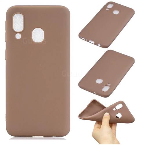 Candy Soft Silicone Phone Case for Samsung Galaxy A40 - Coffee