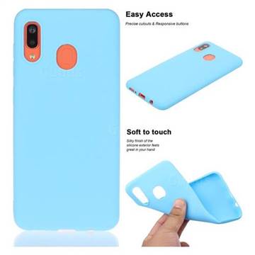 Soft Matte Silicone Phone Cover for Samsung Galaxy A40 - Sky Blue
