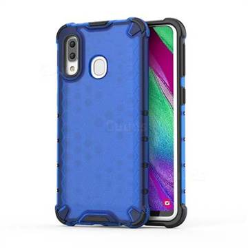 Honeycomb TPU + PC Hybrid Armor Shockproof Case Cover for Samsung Galaxy A40 - Blue