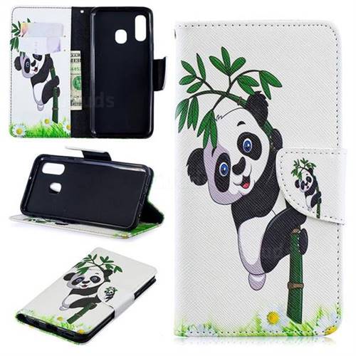 Bamboo Panda Leather Wallet Case for Samsung Galaxy A40