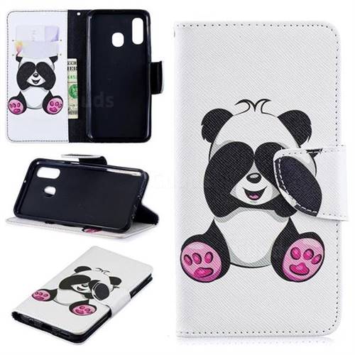 Lovely Panda Leather Wallet Case for Samsung Galaxy A40