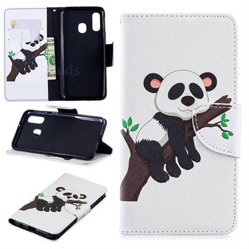 Tree Panda Leather Wallet Case for Samsung Galaxy A40