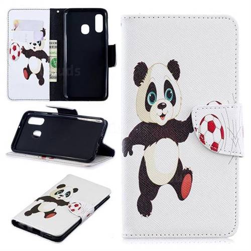 Football Panda Leather Wallet Case for Samsung Galaxy A40