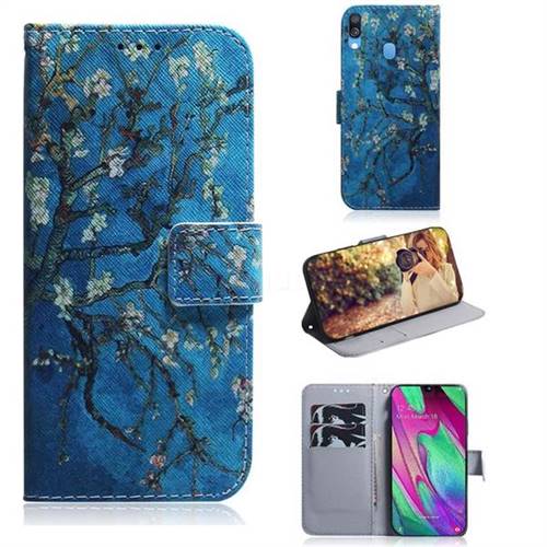 Apricot Tree PU Leather Wallet Case for Samsung Galaxy A40