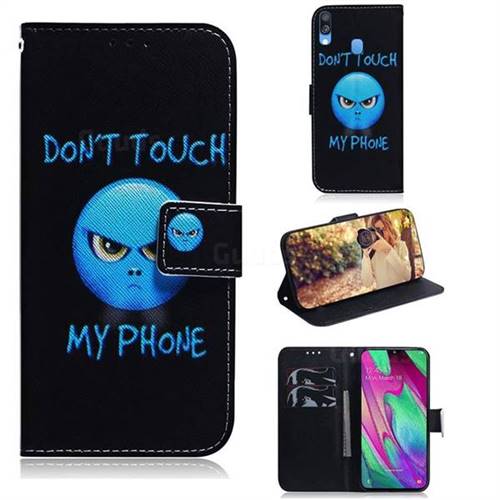 Not Touch My Phone PU Leather Wallet Case for Samsung Galaxy A40