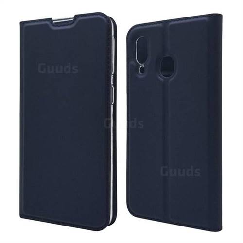 Ultra Slim Card Magnetic Automatic Suction Leather Wallet Case for Samsung Galaxy A40 - Royal Blue
