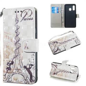 Tower Couple 3D Painted Leather Wallet Phone Case for Samsung Galaxy A40