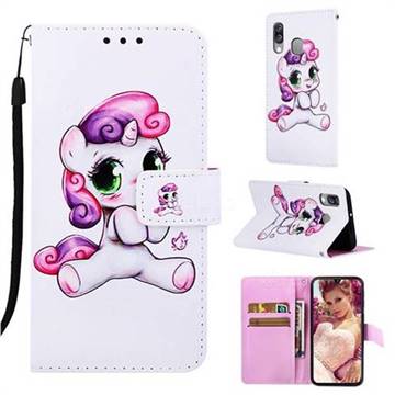 Playful Pony Matte Leather Wallet Phone Case for Samsung Galaxy A40