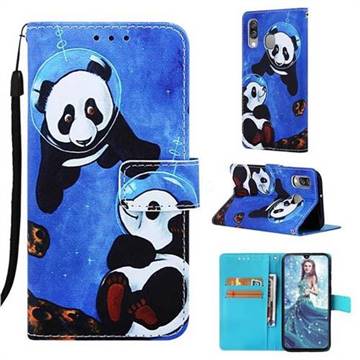Undersea Panda Matte Leather Wallet Phone Case for Samsung Galaxy A40