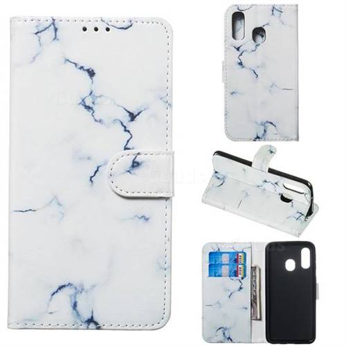 Soft White Marble PU Leather Wallet Case for Samsung Galaxy A40