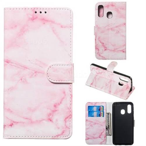 Pink Marble PU Leather Wallet Case for Samsung Galaxy A40
