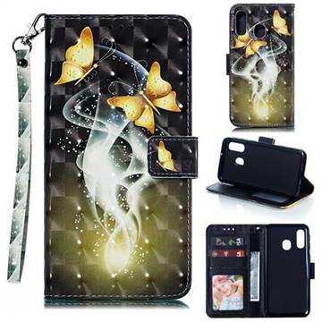 Dream Butterfly 3D Painted Leather Phone Wallet Case for Samsung Galaxy A40