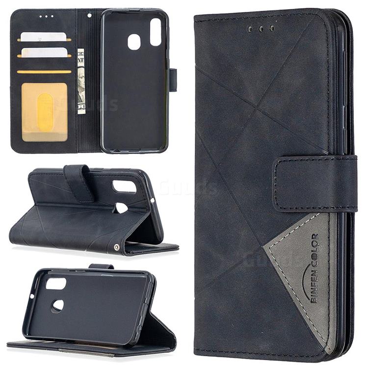 Binfen Color BF05 Prismatic Slim Wallet Flip Cover for Samsung Galaxy A40 - Black