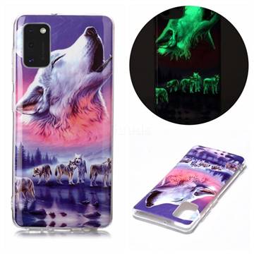 Wolf Howling Noctilucent Soft TPU Back Cover for Samsung Galaxy A41