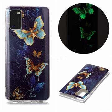 Golden Butterflies Noctilucent Soft TPU Back Cover for Samsung Galaxy A41