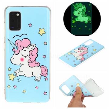 Stars Unicorn Noctilucent Soft TPU Back Cover for Samsung Galaxy A41