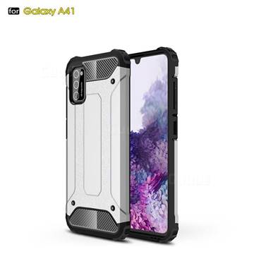 King Kong Armor Premium Shockproof Dual Layer Rugged Hard Cover for Samsung Galaxy A41 - White