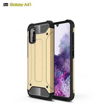 King Kong Armor Premium Shockproof Dual Layer Rugged Hard Cover for Samsung Galaxy A41 - Champagne Gold